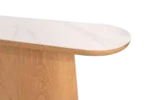 Consola 120 cm. Roble y porcelánico blanco