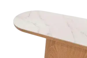 Consola 120 cm. Roble y porcelánico blanco