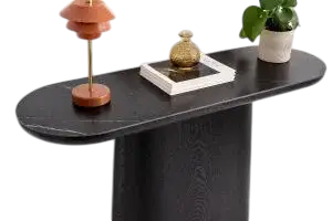 Consola chapa roble negro y porcelánico 120 cm