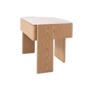 Mesa de noche Gio roble y porcelánico blanco