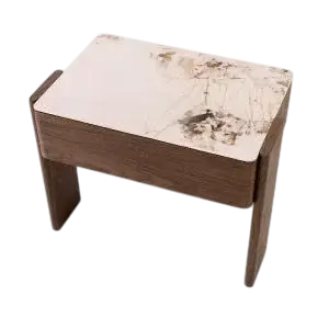 Mesa de noche Gio nogal y porcelánico