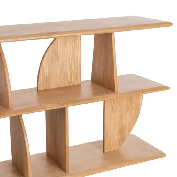 Estantería baja de madera natural Vela ancho 180