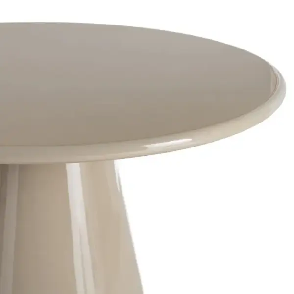 Mesa de comedor redonda lacada en topo alto brillo 120 LIeja