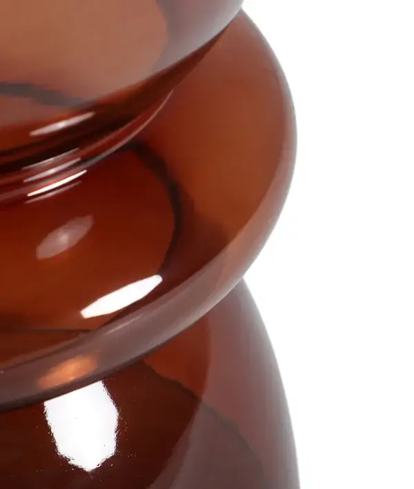 Mesa auxiliar de vidrio naranja translúcido Glass