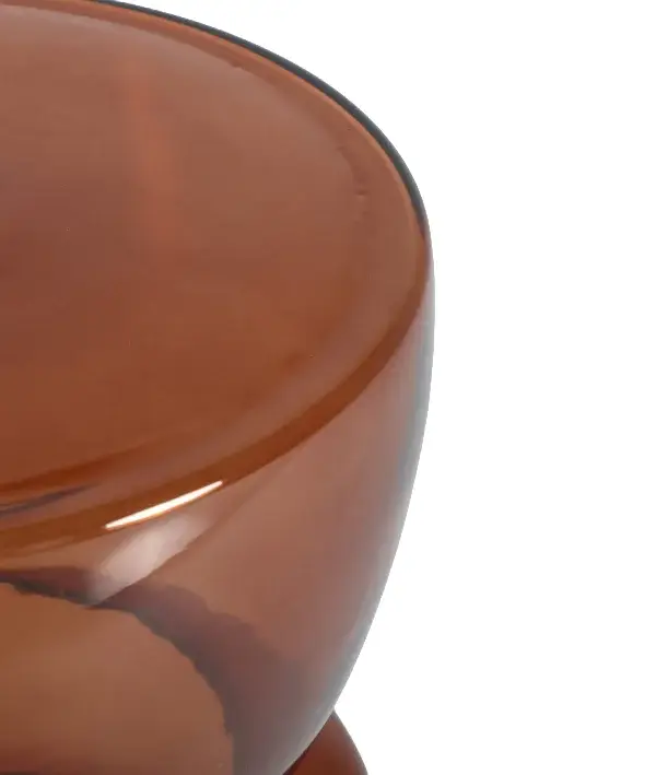 Mesa auxiliar de vidrio naranja translúcido Glass