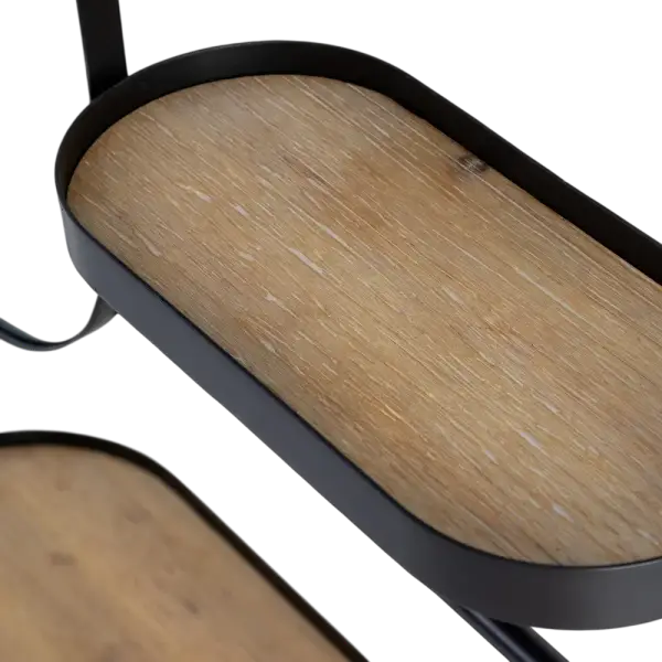 Espejo recibidor metal negro y madera natural