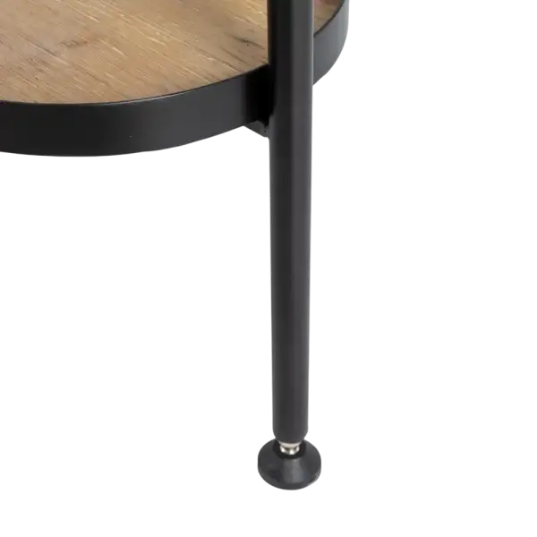 Espejo recibidor metal negro y madera natural