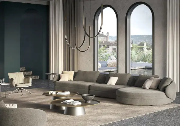 Sofá con chaise longue redondo Craig Cattelan