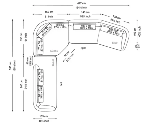 Sofá rinconero curvo Craig Cattelan