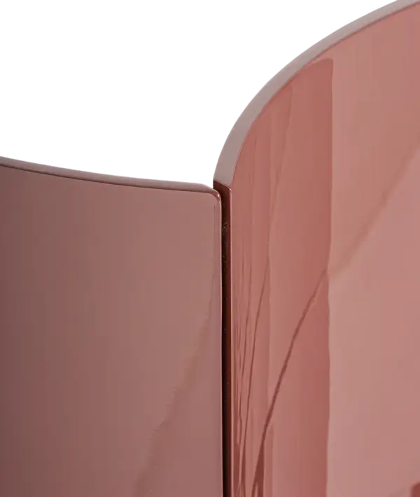 Mesa de noche curva terracota brillo Rubra