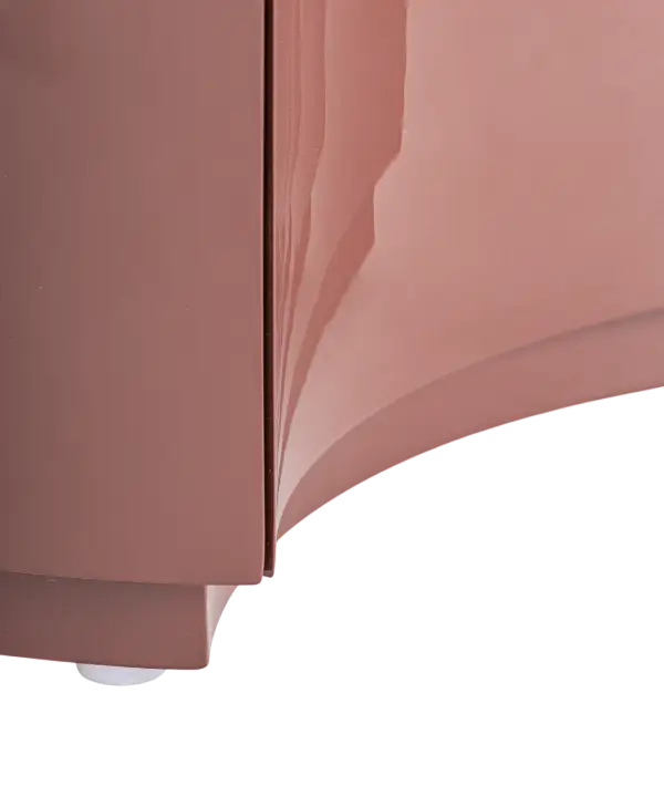 Mesa de noche curva terracota brillo Rubra