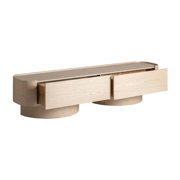 Mueble tv Prayssac de roble crema