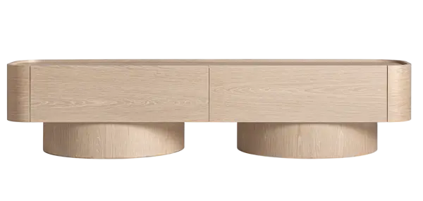 Mueble tv Prayssac de roble crema