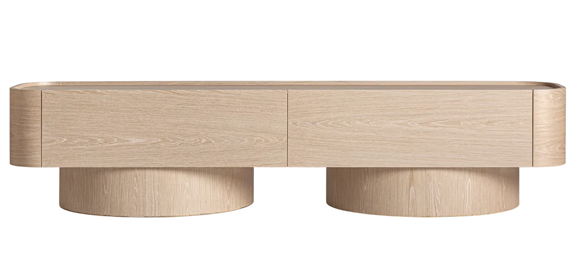 Mueble tv Prayssac de roble crema