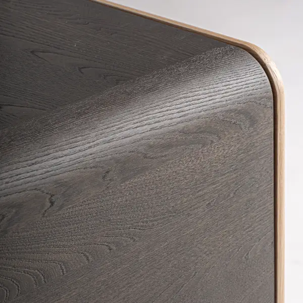 Mueble tv Laneo en roble bicolor curvado