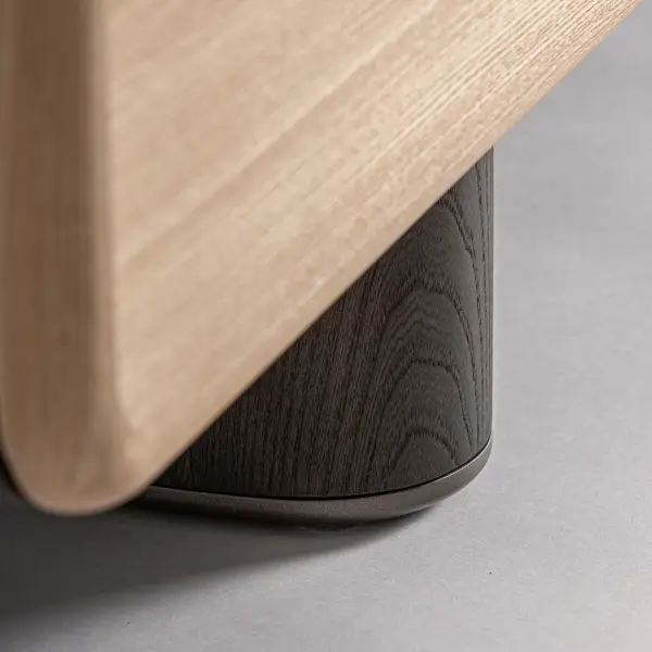 Mueble tv Laneo en roble bicolor curvado