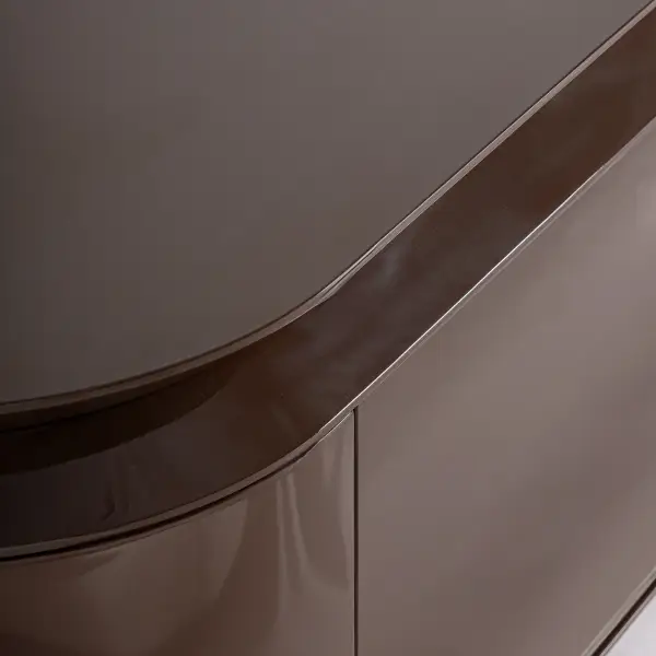 Mueble tv marrón brillante Trubia cantos redondeados