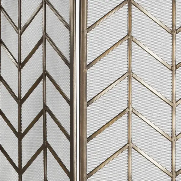 Biombo de metal dorado en espiga