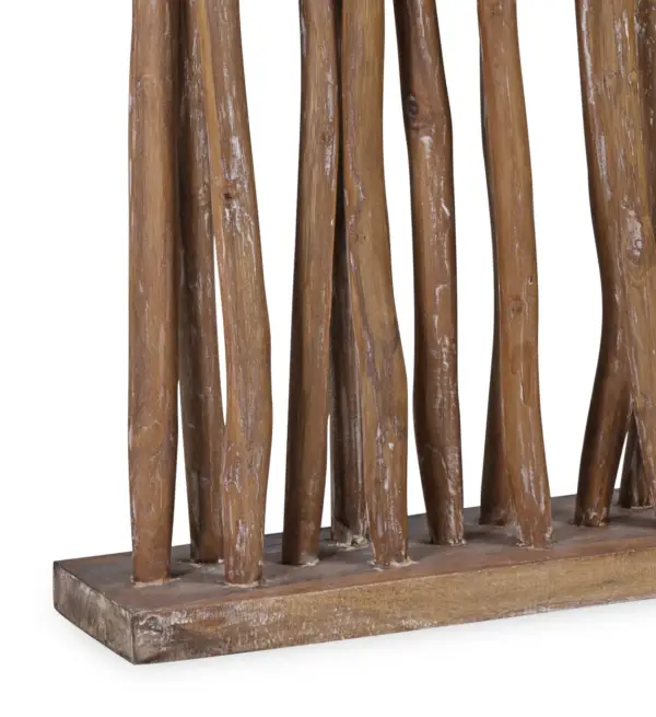 Biombo ramas árbol marrón blanqueado