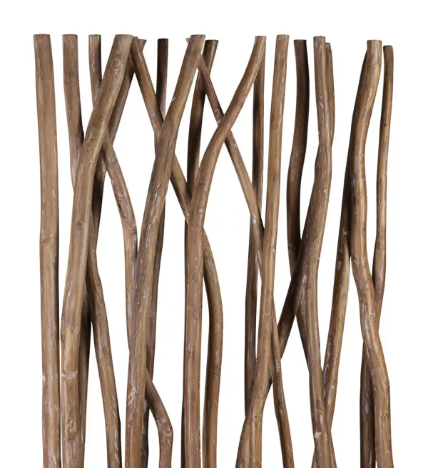 Biombo ramas árbol marrón blanqueado