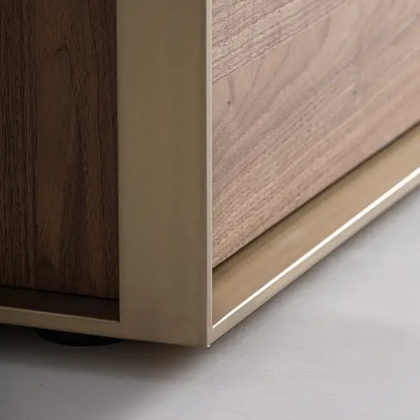 Mueble tv Aisby fresno metal y cristal