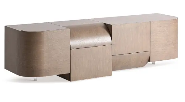 Mueble tv 4 puertas roble marrón Aksaray