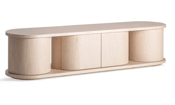 Mueble tv orgánico madera natural Kharj