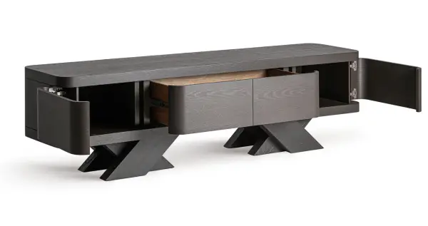 Mueble tv roble negro geométrio Rize