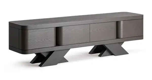 Mueble tv roble negro geométrio Rize