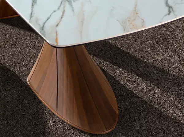 Mesa de comedor nogal y porcelánico Zenia