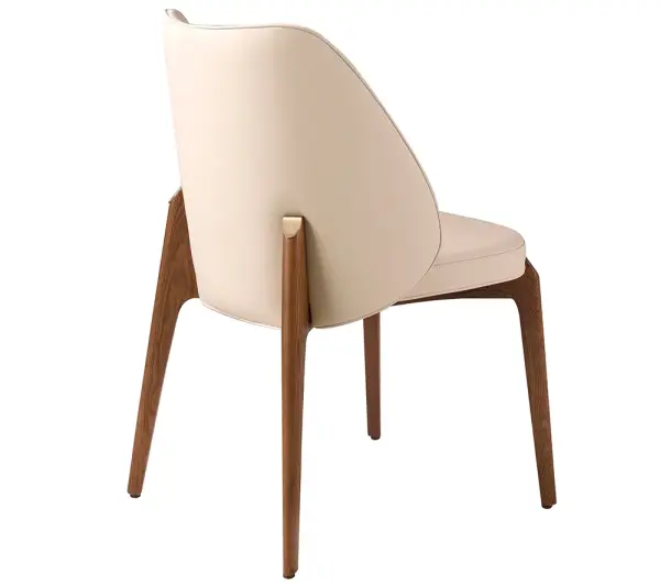 Silla nogal y polipiel crema Valisse