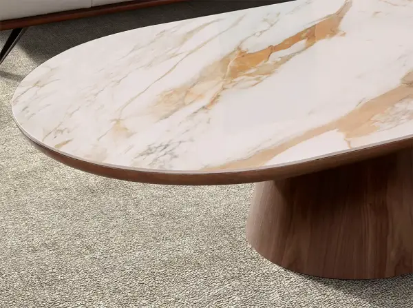 Mesa de centro grande nogal y porcelánico Alhena