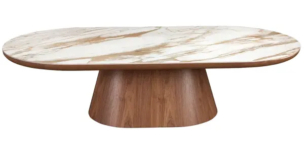 Mesa de centro grande nogal y porcelánico Alhena