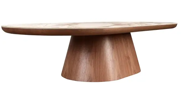 Mesa de centro grande nogal y porcelánico Alhena