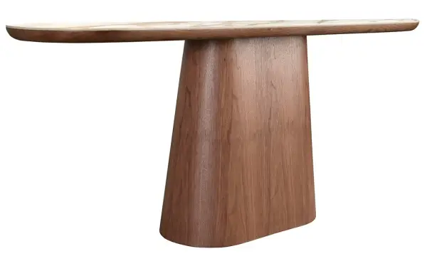 Consola curva nogal y porcelánico Alhena