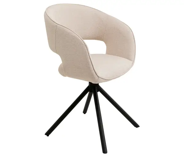 Silla giratoria tapizada beige Kora