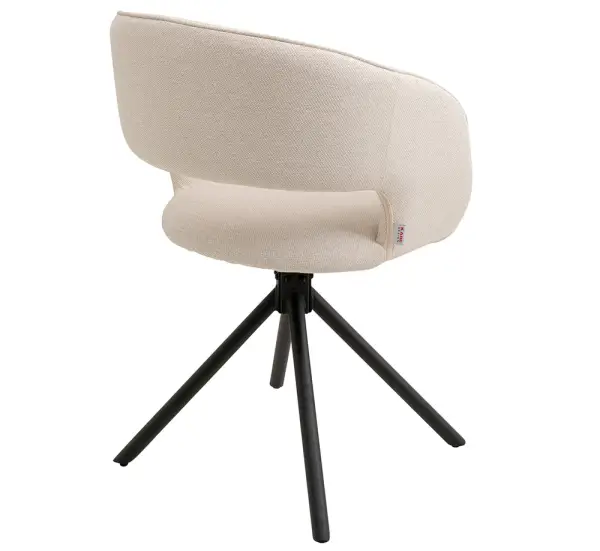 Silla giratoria tapizada beige Kora