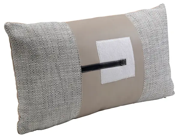 Cojín rectangular gris y beige Vita