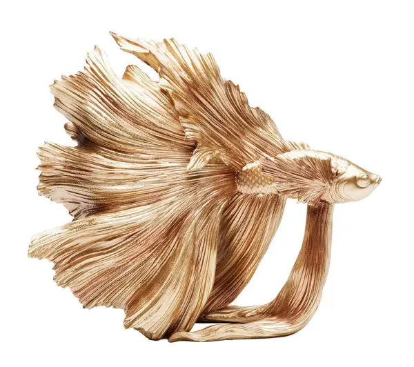 Figura decorativa pequeña pez oro