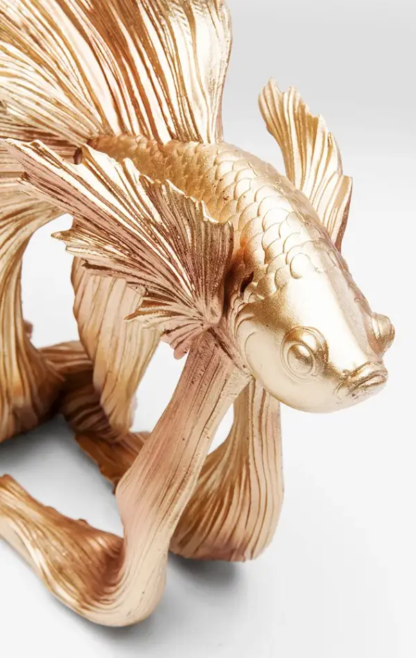 Figura decorativa pequeña pez oro