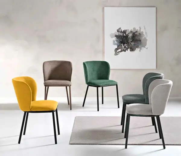 Silla metal marrón y tejido marrón Evissa