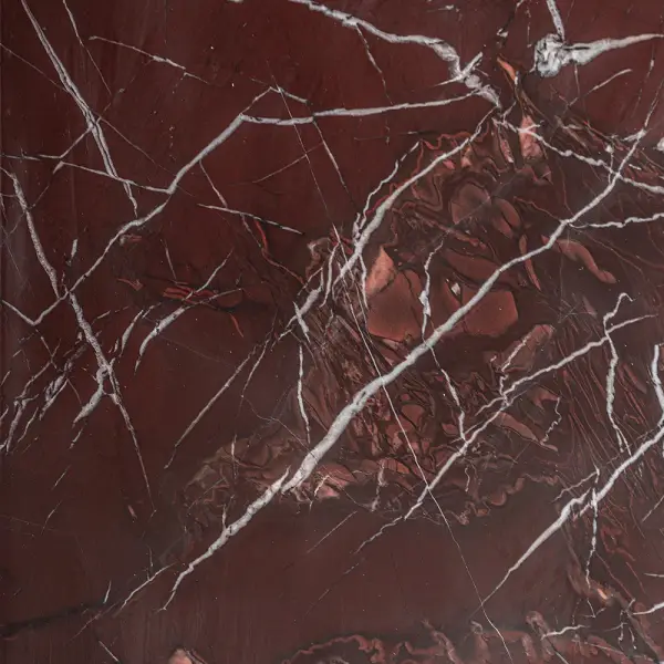 Mesa de comedor redonda de marmol burdeos brillo Bourg