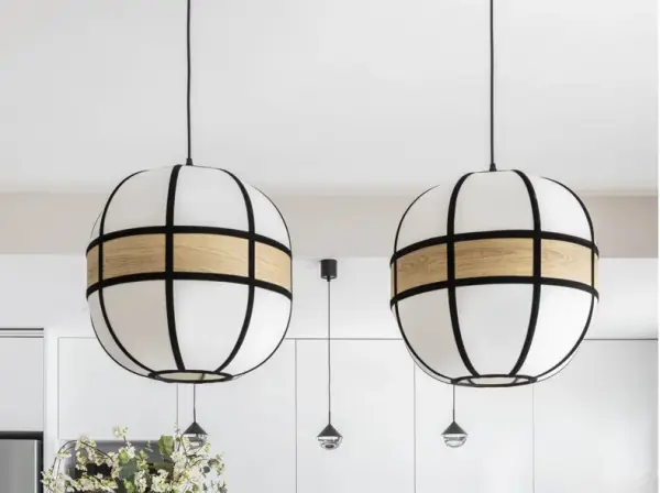 Lámpara de techo tejido y madera Romo