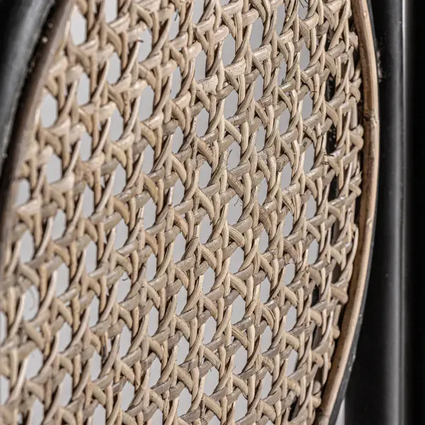 Parabán Darois de 3 hojas en negro y ratán