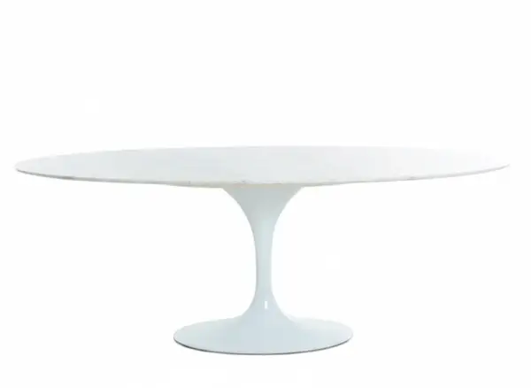 Mesa de comedor ovalada moderna mármol y metal Neptur