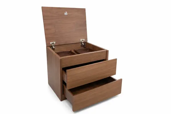 Mesa de noche 2 cajones con cajón secreto