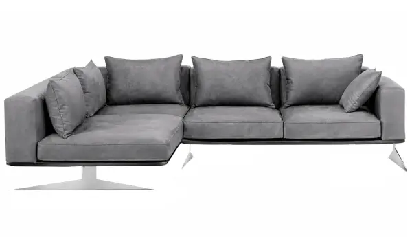 Sofá con chaise longue gris Florencia