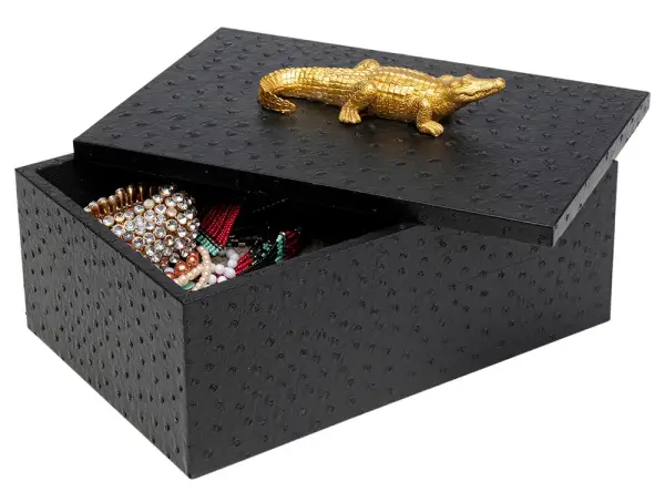 Set 2 cajas negras cocodrilo