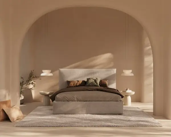 Cama tapizada con canapé París