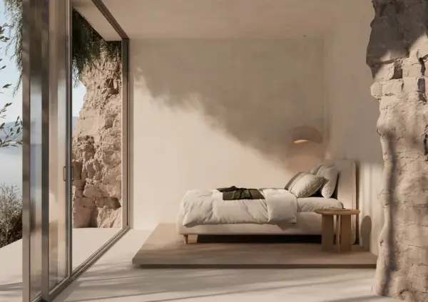 Cama tapizada con canapé Delos